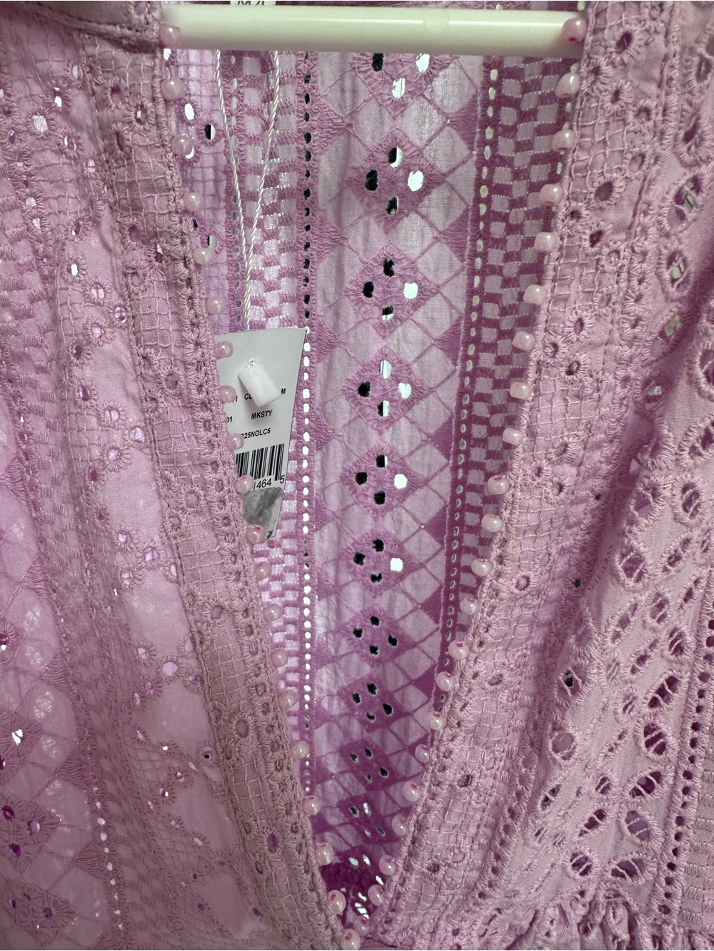 Poupette St. Barth - Aria Lilac Eyelet V-Neck Dress - Picture 11 of 11